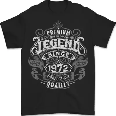 Buy Premium Legend 51st Birthday 1972 Mens T-Shirt 100% Cotton • 8.48£