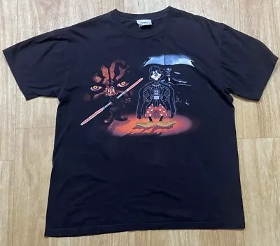 Buy Vintage Disney Star Wars T Shirt Small 2000s Darth Vader Maul Donald Duck Goofy • 43.99£
