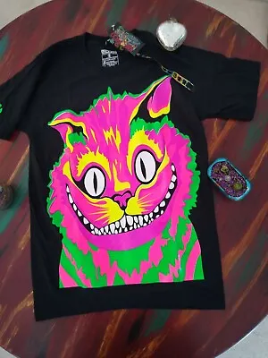 Buy T-shirt Tattoo Style Cheshire Cat By Esquizo, Size Small Unisex • 14.50£