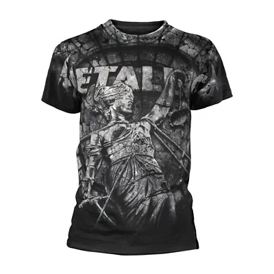 Buy METALLICA - STONED JUSTICE (ALL OVER) BLACK T-Shirt, Front & Back Print Medium • 30.98£