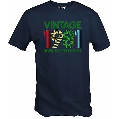 Buy 43rd Birthday Gift -  Vintage 1981  T-Shirt Navy (size Medium) • 7.99£