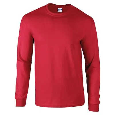 Buy Gildan Ultra Cotton Adults Long Sleeve T-Shirt 2400 - Men's Plain Crew Neck Top • 10.99£