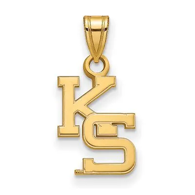 Buy Kansas State University Wildcats School Letters Logo Pendant Gold Plated Silver • 49.25£