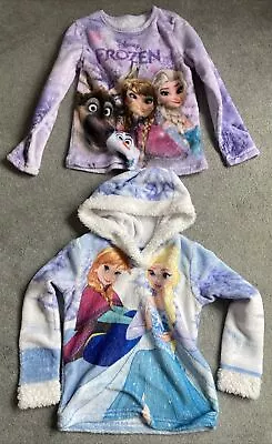 Buy 2 X Girls 6-7 Years Pyjama Jumpers * Frozen, Anna, Elsa, Olaf, Sven * • 0.99£