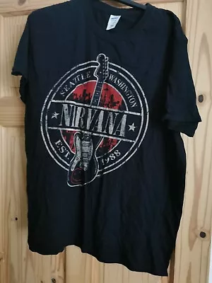 Buy Nirvana 1988 Seattle T Shirt Kurt Cobain Rare Guitar Size Large Band Merch • 60£