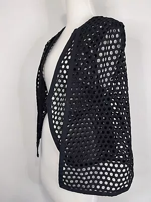 Buy Country Road Unique Black Vest / Cape Woven Stiffened Fabric Jacket Blazer Sz S • 72.73£