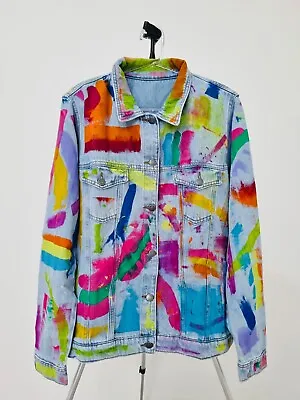 Buy Hand-Painted Denim Jacket By Stephannie Silva: Art And Style In One Unique Piece • 120£