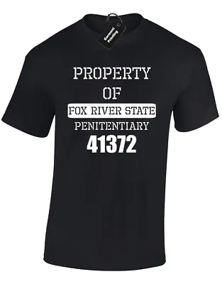 Buy Property Of Fox River Mens T-shirt Prison Break Jail T-bag Fancy Dress Design • 8.99£