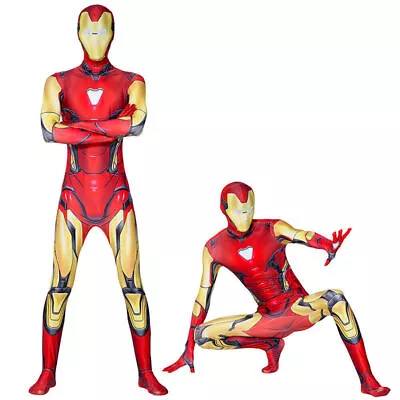 Buy Avengers Iron Man Cosplay Costume Jumpsuit Halloween Party Fancy Clothes Adults • 21.79£