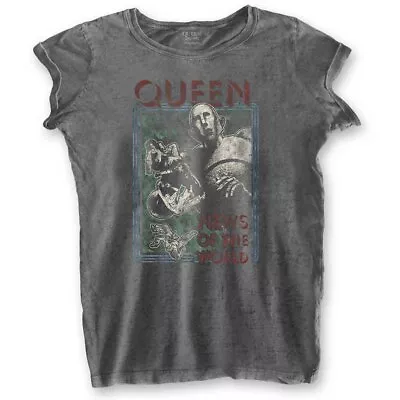 Buy Queen News Of The World Short Sleeve Tee Grey New • 22.61£