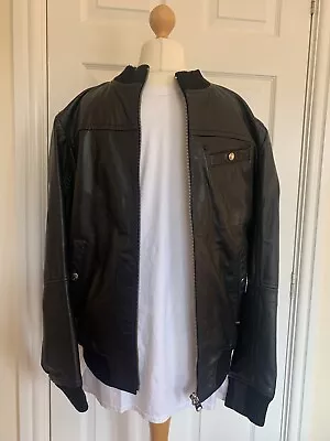 Buy G Star Correct Line Leather Jacket Bomber Large Excellent Condition • 149£