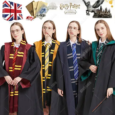 Buy Harry Potter Hogwarts Adult Child Robe Cloak Tie Scarf Har Glasses Wand Costumes • 12.99£