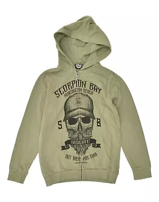 Buy SCORPION BAY Boys Graphic Zip Hoodie Sweater 11-12 Years Large Green BA14 • 17.83£