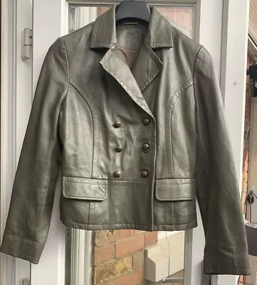 Buy GEORGE Vintage Ladies GREEN Soft Real Leather Jacket Coat 12 C34-35”L24 VGC • 41.95£