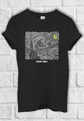 Buy Van Gogh Starry Night One Line T Shirt Men Women Hoodie Sweatshirt Unisex  3387 • 11.95£