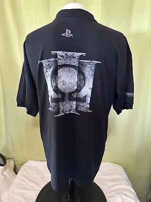 Buy God Of War Playstation Men's Black Polo Shirt Size Large Gildan Gamestop • 16.09£