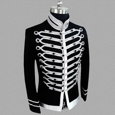 Buy Gothic Men Hussar Jacket Artillery Tunic Uniform Party Drummer Blazer Coat Retro • 63.59£
