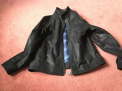 Buy Mens’ Marks And Spencer Black Leather Jacket Size Large - Used • 24.99£