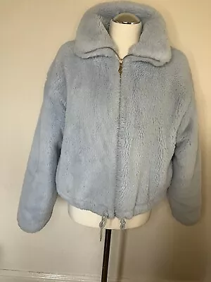 Buy C&C Baby Blue Teddy Faux Fur Jacket M • 12.99£