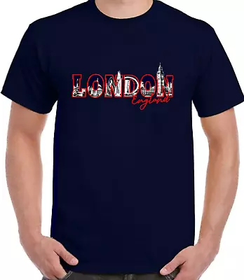 Buy SOUVENİR OF LONDON ENGLAND GIFT -London View In Text DESIGN UNISEX T.SHIRT. • 7.49£