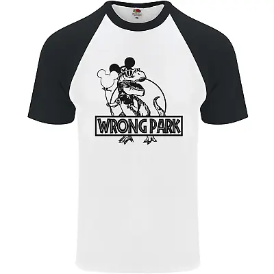 Buy Wrong Park Funny T-Rex Dinosaur Jurrasic Mens S/S Baseball T-Shirt • 9.99£