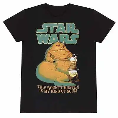 Buy Star Wars Return Of The Jedi Jabba The Hutt My Kind Of Scum Print Black T-shirt • 18.99£