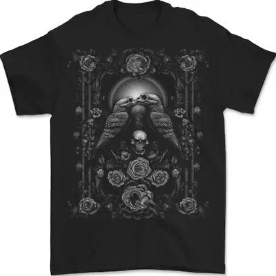 Buy Dead Crows Skulls And Flowers Goth Gothic Mens T-Shirt 100% Cotton • 8.49£