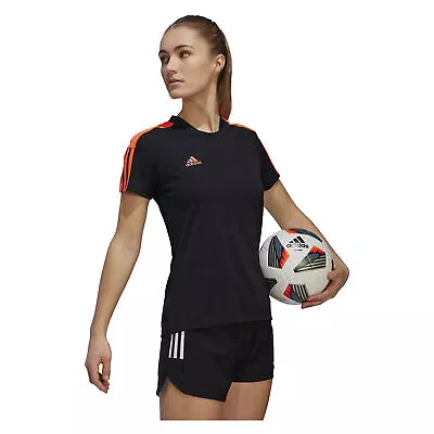 Buy Women's Adidas Football Training T-Shirt Tiro Essentials Black HU0329 RRP £39.99 • 5£