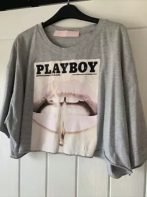 Buy Playboy Bunny  Misguided Grey  Short Sleeve T-shirt See Measurements For Size • 3.99£