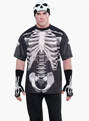 Buy Black & Bone Skeleton Halloween Costume T-Shirt (Adult XL) • 17.36£