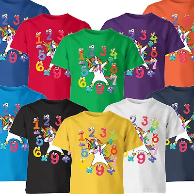 Buy Unicorn Number Day Math Lover School Wear Numeric Digits Style T-Shirt #ND46 • 7.59£