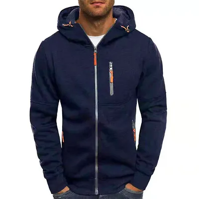 Buy Men's Zip Up Hoodie Winter Sweatshirt Fleece Sherpa Warm Jacket Heavyweight UK • 16.79£