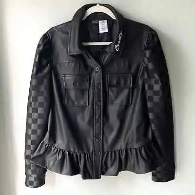 Buy Disney Parks Her Collection Cruella De Vil Movie Faux Leather Jacket Black Sz1X  • 85.81£