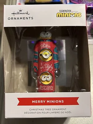 Buy Hallmark Minions Christmas Tree Ornament Merry Minions Ugly Christmas Sweater • 14.21£