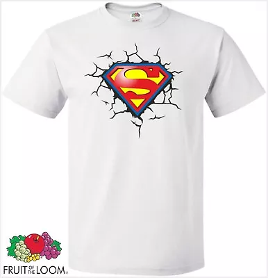 Buy Superman T-shirt Logo Classic Official Movie DC Comics Justice League White Mens • 8.99£