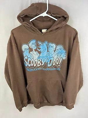 Buy Scooby Doo Hoodie Kids XL Brown Universal Studios Y2K 2007 Bleached Distressed • 18.89£