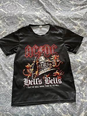 Buy AC/DC Hells Bells T-Shirt Rock Band Heavy Metal Nylon Small 34  Chest • 12£