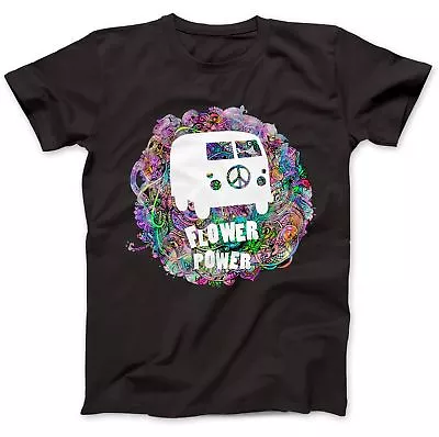 Buy Flower Power Hippy T-Shirt 100% Premium Cotton Woodstock Camper Peace & Love • 15.97£