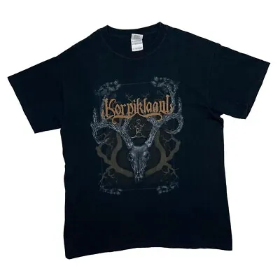 Buy KORPIKLAANI Graphic Spellout Viking Folk Heavy Metal Band T-Shirt Medium Black • 12.80£
