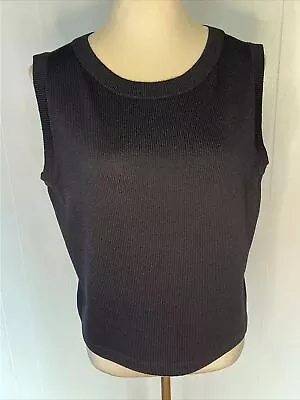 Buy St John Sport By Marie Gray Black Sleeveless Santana Knit Top Size Large • 36.94£