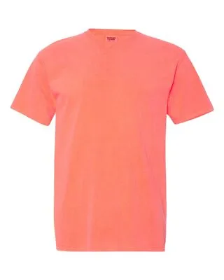 Buy Comfort Colors NEON RED ORANGE Heavyweight Dyed Short Sleeve T-Shirt Tee 1717 • 9.99£