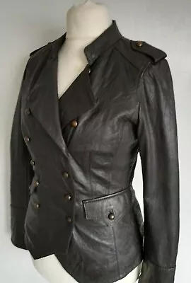 Buy VICTORIA - REAL LEATHER Jacket Military Steampunk Brown Size 36 8/10 - STUNNING • 54.99£