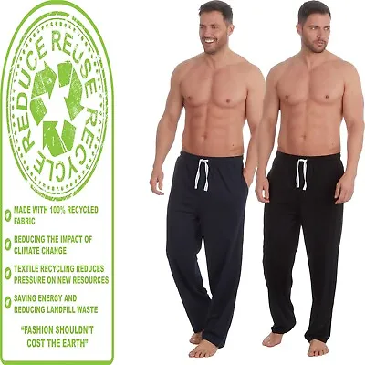 Buy Mens Pyjamas Pants Bottoms Lounge Trousers Jersey  Cotton Mix  With Pockets Eco • 8.95£