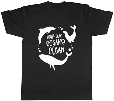 Buy Keep Our Oceans Clean Whale Dolphin And Seal Mens Unisex T-Shirt Tee • 8.99£