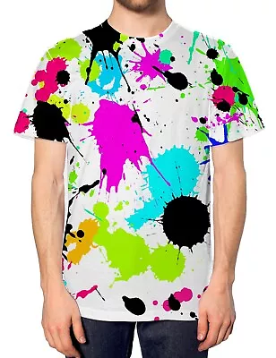 Buy Colourful Splat All Over T Shirt Funky Bright Paint Summer Indie Urban Fresh • 22£