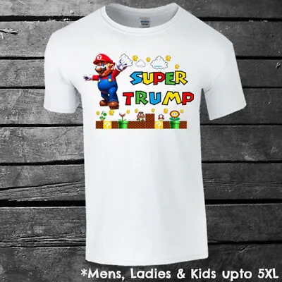 Buy Super Mario Donald Trump T-shirt Mens Ladies Kids Funny MAGA USA 2024 • 10.95£