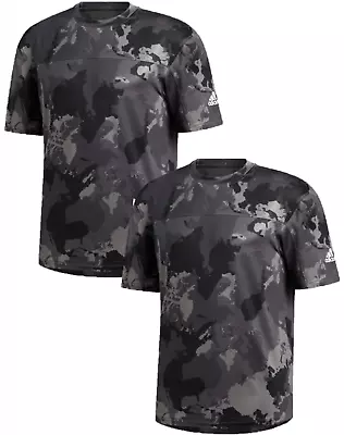 Buy Adidas T-Shirt Camo Tee Mens Black Short Sleeve Gym T Shirt Running Top • 16.99£
