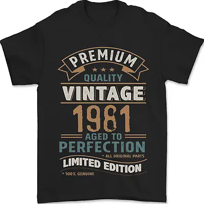 Buy Premium Vintage 43rd Birthday 1981 Mens T-Shirt 100% Cotton • 8.49£