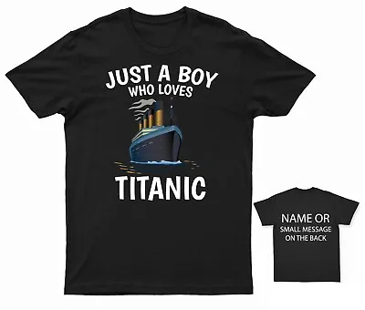 Buy Just A Boy Who Loves Titanic T-Shirt Vintage Ocean Liner Graphic Tee • 14.95£