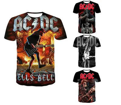 Buy AC/DC 3D Printed Unisex Casual T-Shirt Women Men Kids Short Sleeve Tops • 14.99£